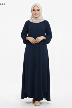 طقم هلا الشرعي مزين بجيوب وازرار مخفية لون (كحلي)