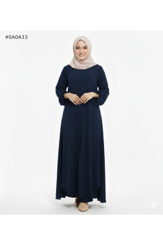 طقم هلا الشرعي مزين بجيوب وازرار مخفية لون (كحلي)