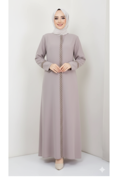 عباية وصال بتطريز ذهبي (طحيني) 1598