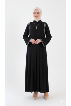 فستان رنيم أنيق وعملي (أسود) 4112