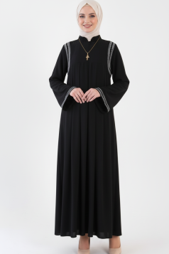 فستان رنيم أنيق وعملي (أسود) 4112