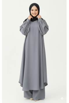 طقم شرعي شيك (فضي) 3023