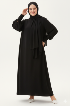 فستان رهف بتصميم أنيق ومميز (أسود) 1484