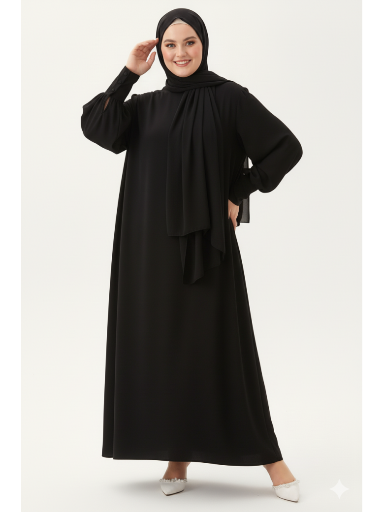 فستان رهف بتصميم أنيق ومميز (أسود) 1484