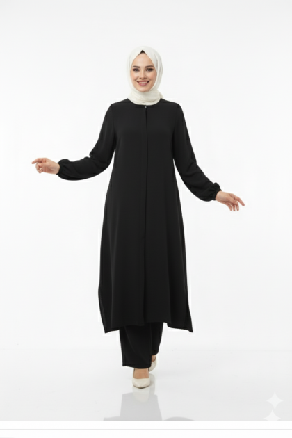 (الاردن فقط )طقم لونا المناسب لموسم الصيف عملي اسود	