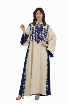 عباية سمر المزينة بتطريز عل الصدر لون (ازرق)
