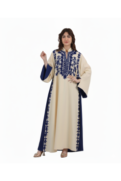 عباية سمر المزينة بتطريز عل الصدر لون (ازرق)