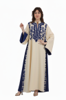عباية سمر المزينة بتطريز عل الصدر لون (ازرق)