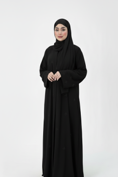 عباية ترف الرسمية مع شال اسود