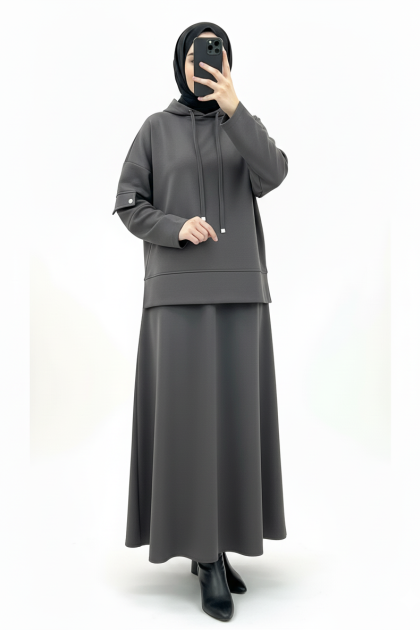 طقم ميرا (رمادي غامق)