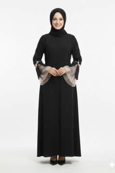 عباية دلع  المناسبة لموسم الصيف (اسود +تول )