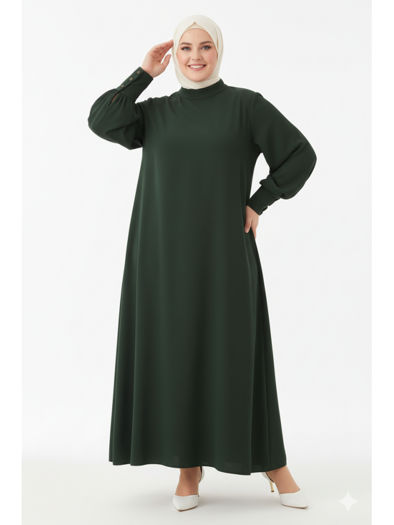 فستان رهف بتصميم أنيق ومميز (زيتي) 1484