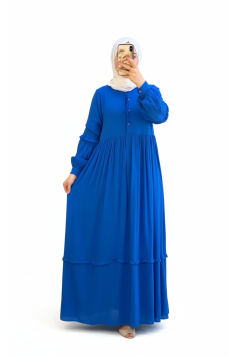 فستان سيلينا بأزرار وموديل كلوش (أزرق) 4088