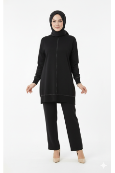 طقم هايلة التريكو (اسود)