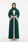 عباية لجين الرسمية المزينه بالدانتيل الصيفية (زمرد)1656