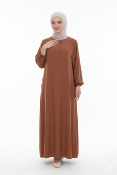 عباية هند العملية والفضفاضة بتصميم أنيق (بني) 2025