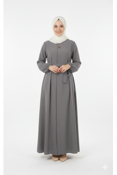 عباية روان بقماش مريح وعملي (رمادي )