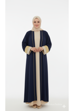 طقم عباية المهرة 3 قطع مع الشيلة كحلي