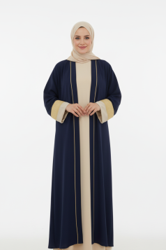 طقم عباية المهرة 3 قطع مع الشيلة كحلي