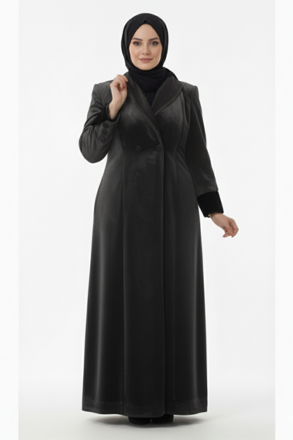 مانطو ايات الفرو (رمادي)	