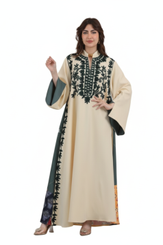 عباية سمر المزينة بتطريز عل الصدر لون (زمرد)
