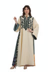 عباية سمر المزينة بتطريز عل الصدر لون (زمرد)