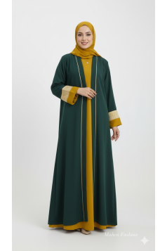 طقم عباية المهرة 3 قطع مع الشيلة زمرد