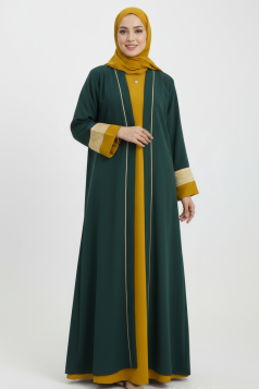 طقم عباية المهرة 3 قطع مع الشيلة زمرد