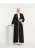 عباية لجين الرسمية المزينه بالدانتيل الصيفية (اسود)1656