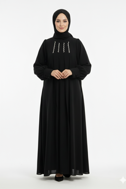 عباية اتيان المميزه بالكرستال المناسبه لموسم الصيف العملية (الاسود  )