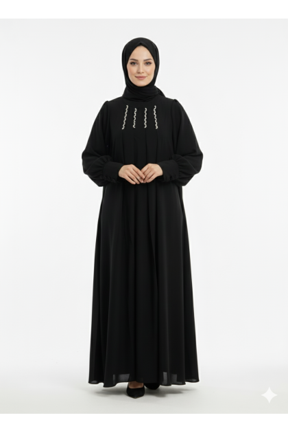 عباية اتيان المميزه بالكرستال المناسبه لموسم الصيف العملية (الاسود  )