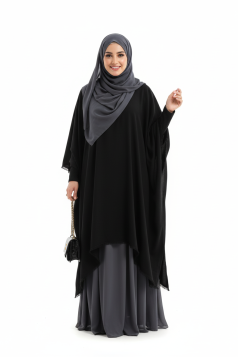 شال شيفون فضي غامق