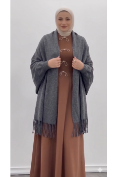 شال شتوي بأكمام (رمادي) 4055