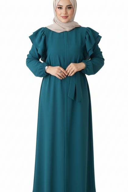 عباية بيرلا بأكتاف مكشكشة وأزرار مخفية (بترولي) 1532