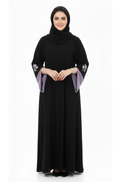 عباية الورود الرسمية الصيفيه مع شال (اللون موف )