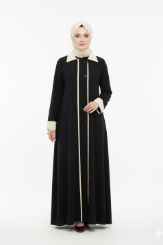 عباية غرام العملية لون ( أسود وبيج )