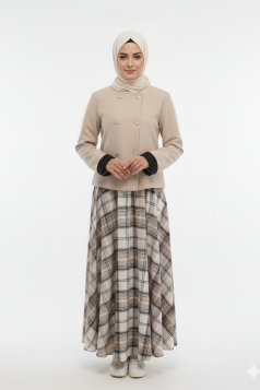 طقم جوليا الشتوي (اسود + بيج)