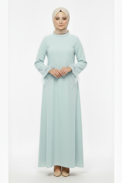 فستان اميرة الرسمي الصيفي  (سماوي ) 