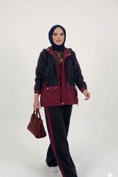 طقم خزامي (اسود+ خمري) 