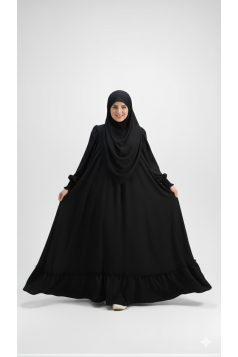 عباية تسنيم مع حجاب (اسود)