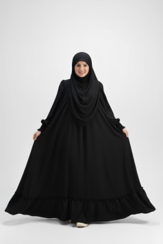 عباية تسنيم مع حجاب (اسود)