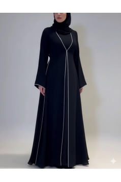 طقم عباية مع جمبسوت فاخر (أسود) 4094