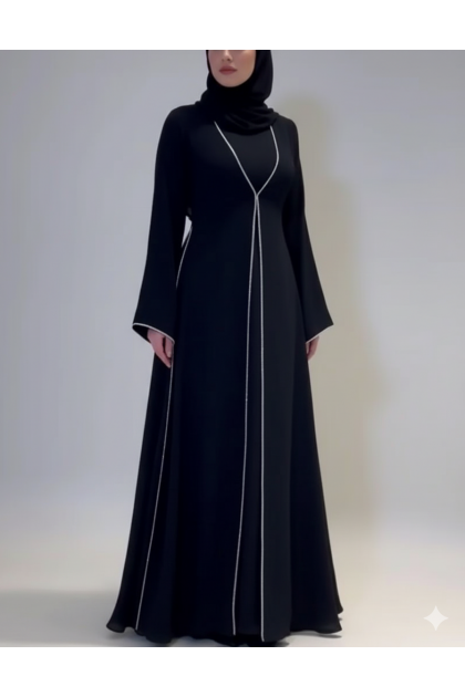 طقم عباية مع جمبسوت فاخر (أسود) 4094