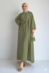 عباية بيلا فضفاض للمراه للمحجبه (زيتي فاتح) 1420