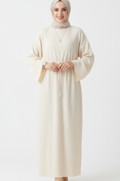 فستان سماح مزين بربطة على الخصر (بلانسر)