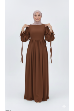 فستان راية لون ( بني)