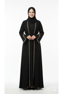 عباية جولنار (اسود+ذهبي)