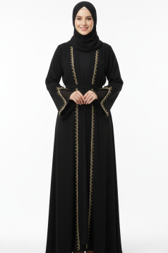 عباية جولنار (اسود+ذهبي)