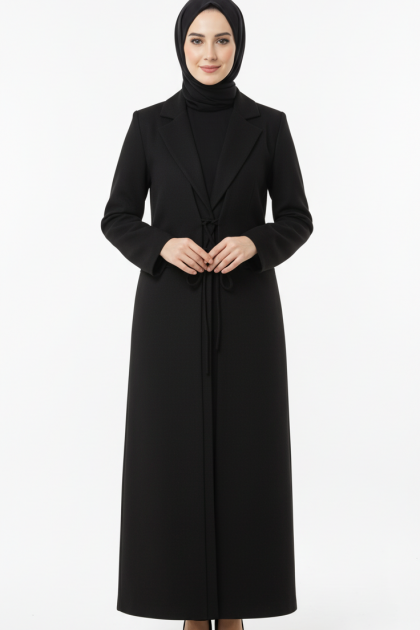 مانطو كوثر الصيفي العملي – لون اسود