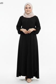 طقم هلا الشرعي مزين بجيوب وازرار مخفية لون (اسود)